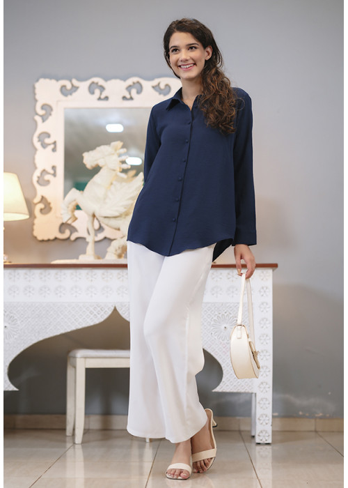 RIYANA OFFICE WEAR NAVY SHIRT